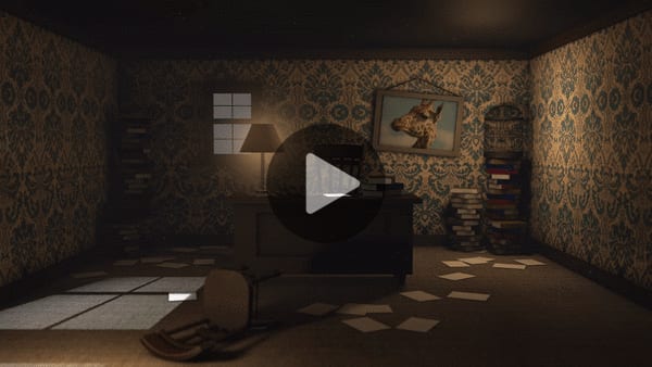 Office scene 3D render still