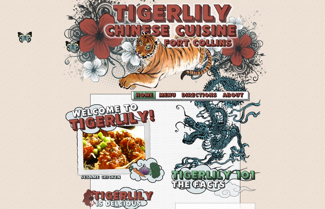 Tigerlily restaurant website concept thumbnail