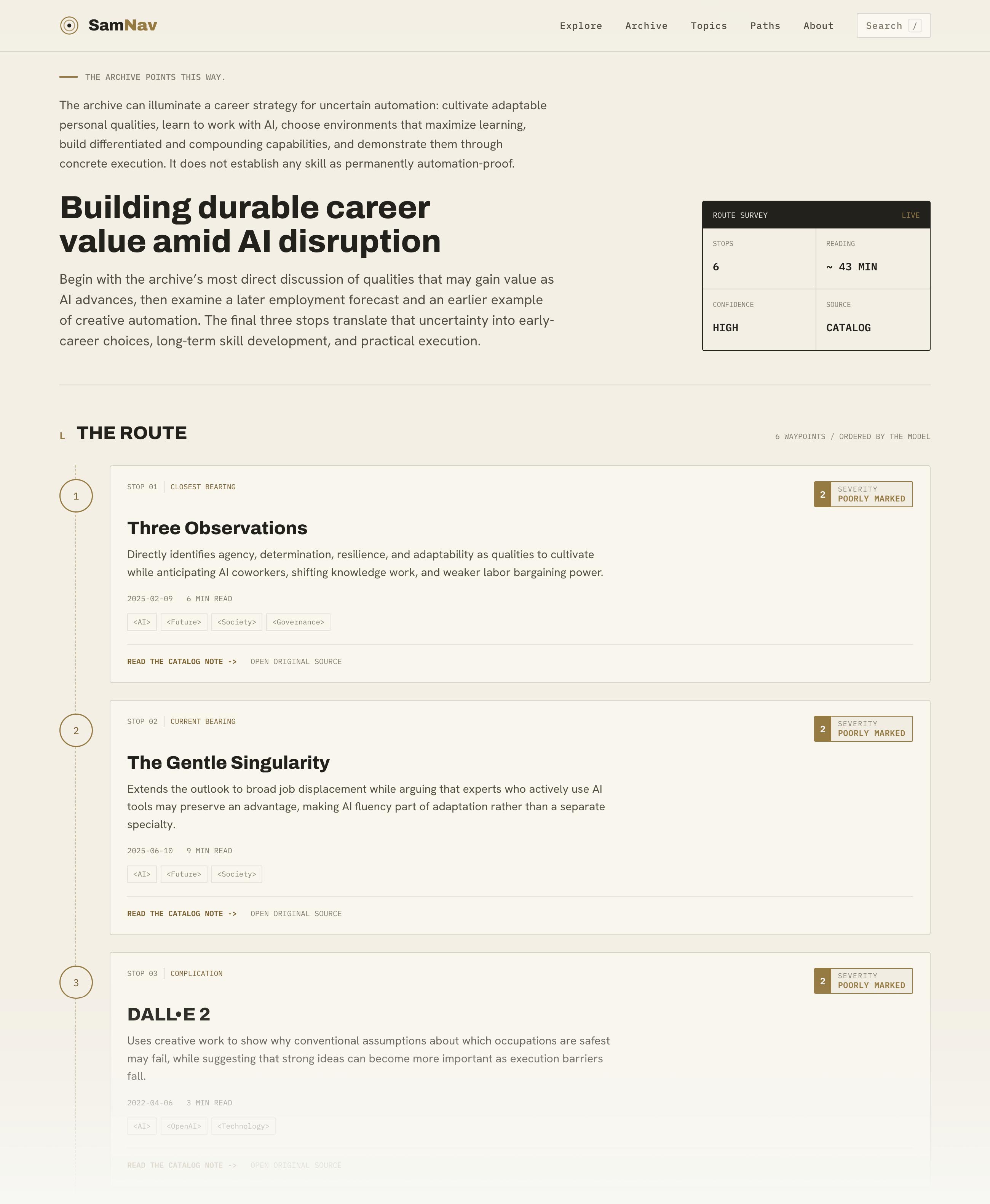 Ask Sam route for building durable career skills in an AI-disrupted economy