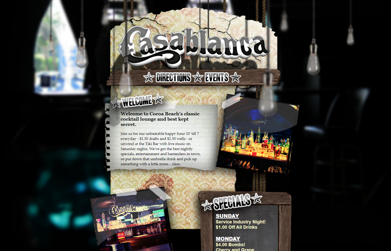 Casablanca Dive Bar Website 2014